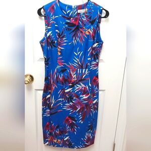 Blue floral calvin klein dress size 8
